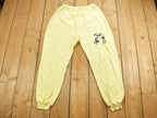 Vintage 1980s Hungry Panda Themed Yellow Sweatpants 26 x 25.5