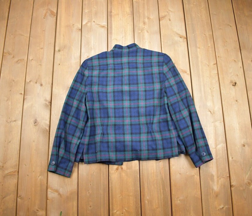 Vintage 1970s Pendleton 100% Wool Plaid Jacket