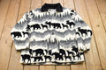 Vintage 1990s Canada Wilderness All Over Print Fleece Sweater