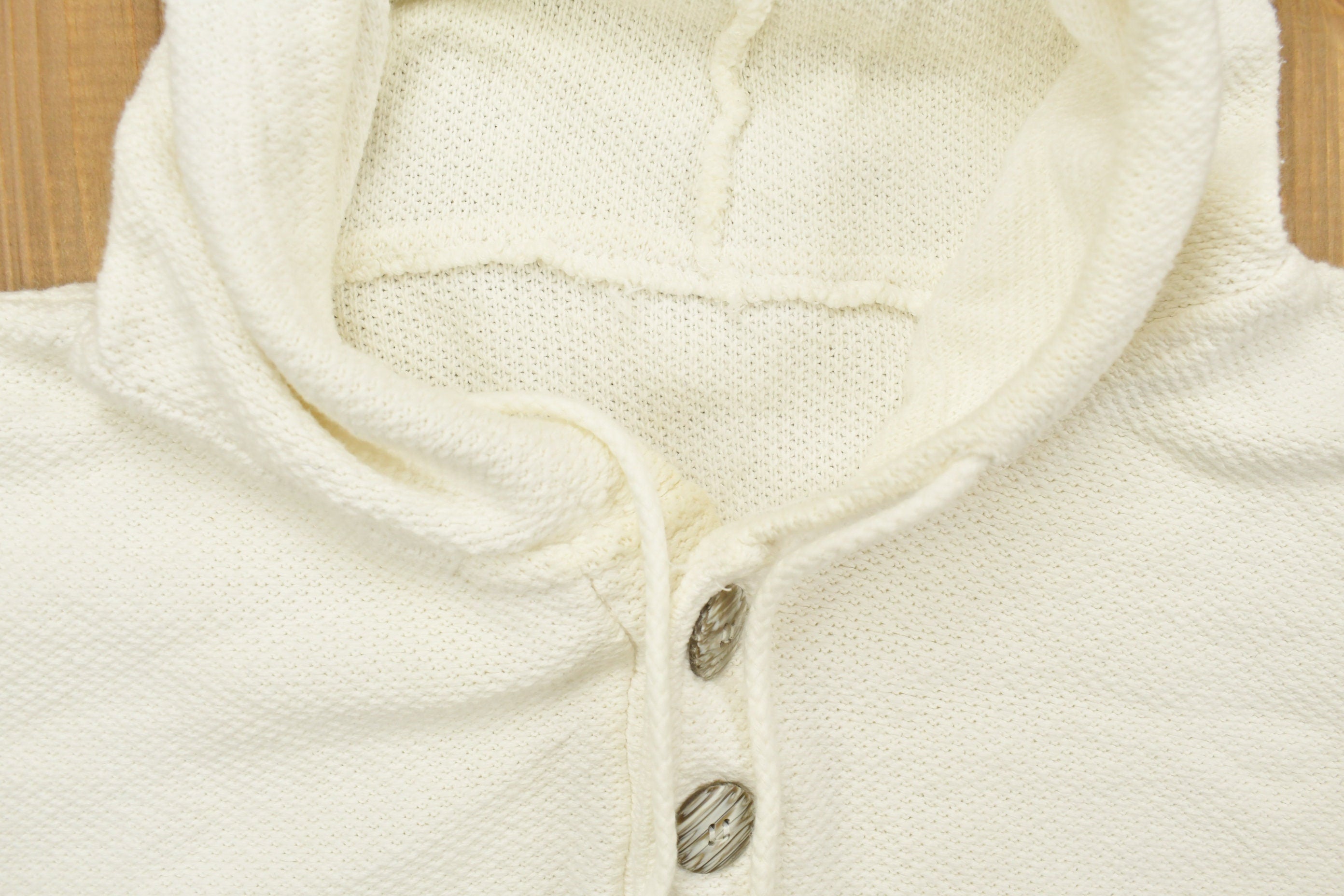 Vintage 1990s Blank White Button Hoodie