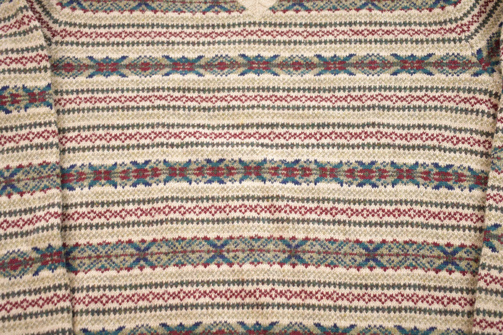 Vintage 1980s Polo Ralph Lauren Aztec All Over Print Knitted Crewneck Sweater