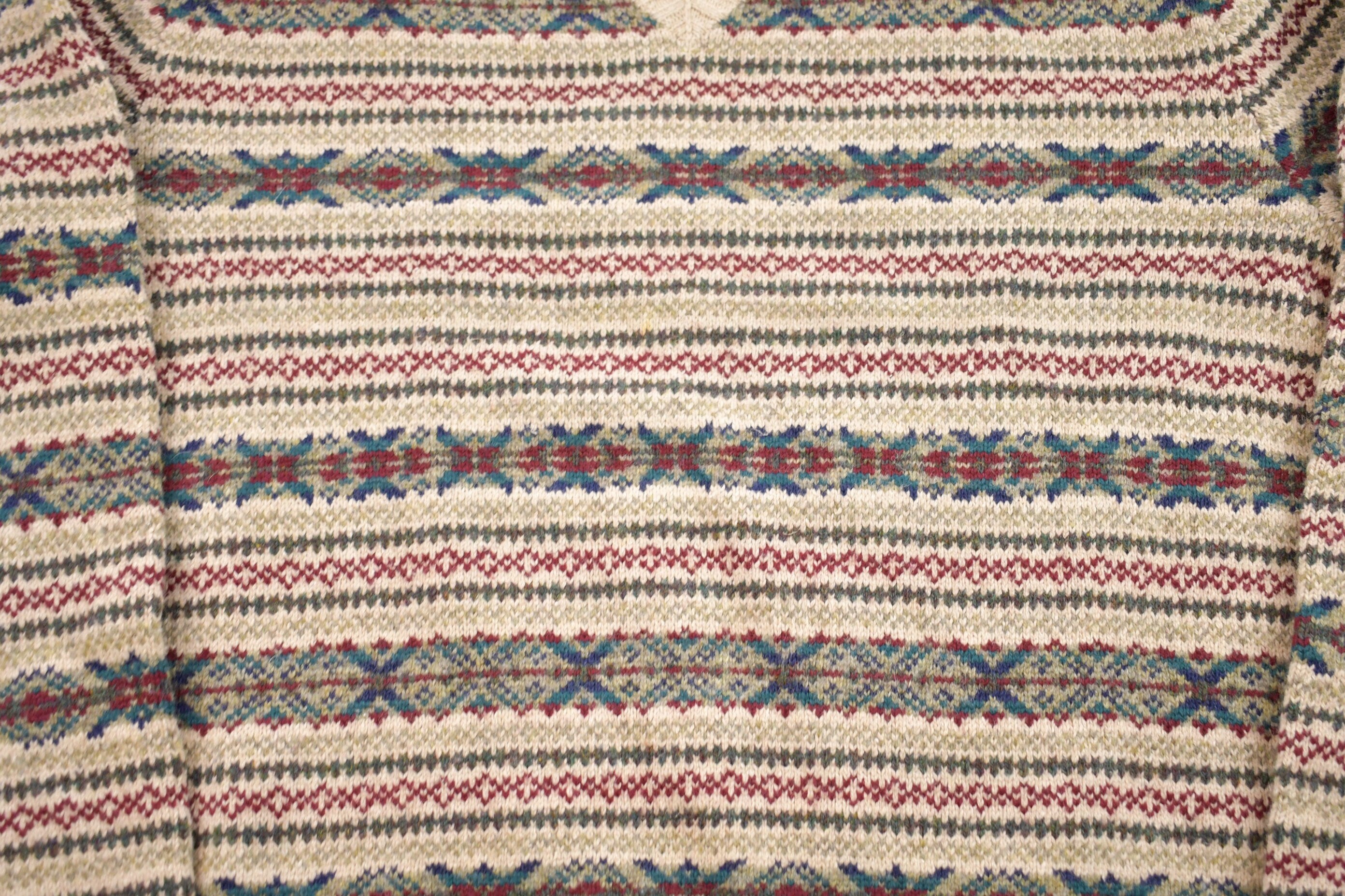 Vintage 1980s Polo Ralph Lauren Aztec All Over Print Knitted Crewneck Sweater