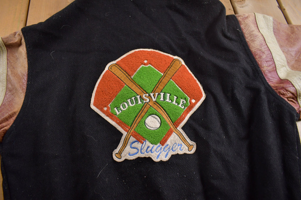 Vintage 1990s Louisville Slugger Baseball Leather Varsity Jacket