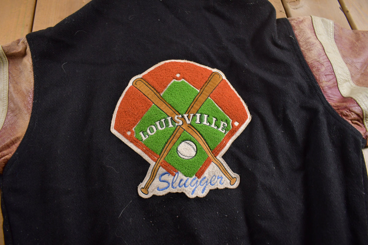 Vintage 1990s Louisville Slugger Baseball Leather Varsity Jacket