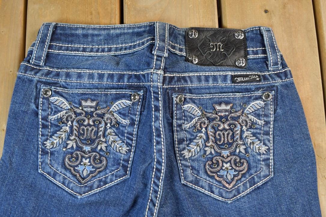 Vintage Y2K Miss Me Bedazzled Low Rise Jeans Size 26x31
