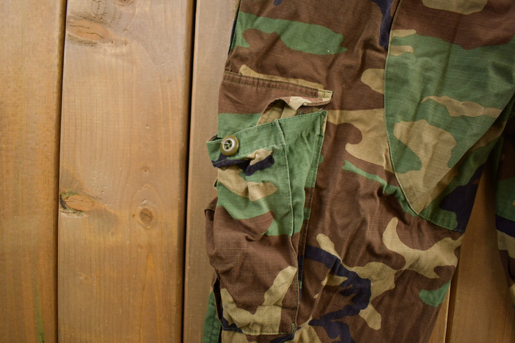 Vintage 1990s Army Woodland Camouflage Cargo Pants Size 32x25