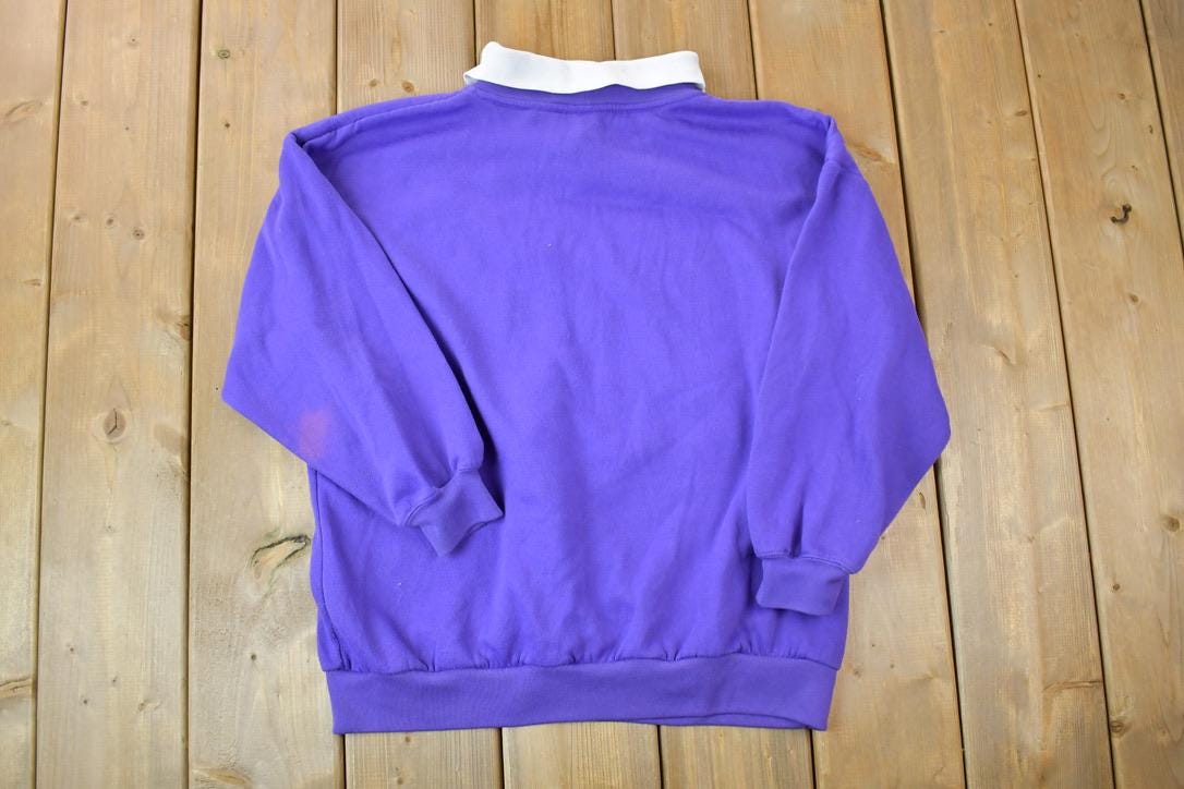 Vintage 1990s Retro Action Cute Puppy knit Collared Sweater