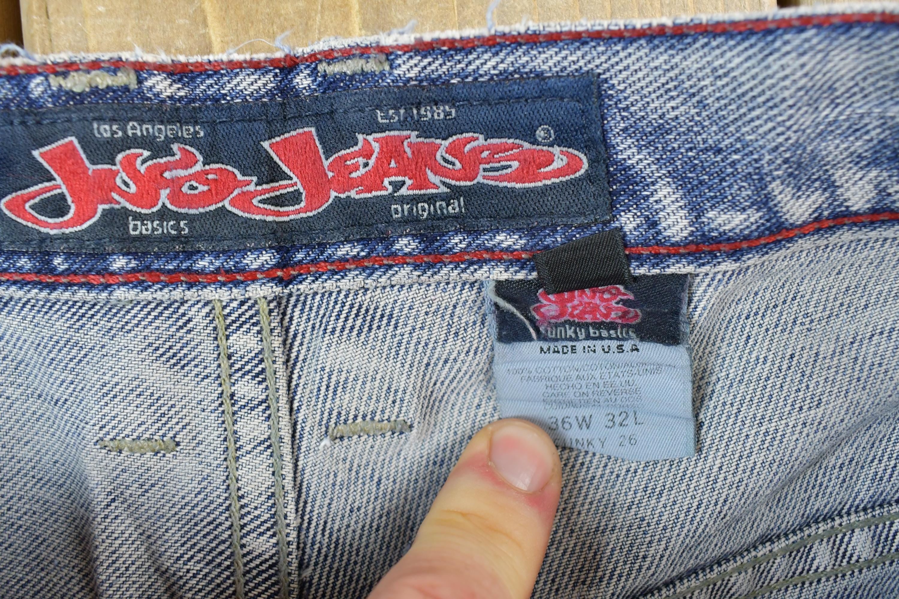 Vintage 1990s JNCO Funky Denim Wide Leg Jeans Size 36x32