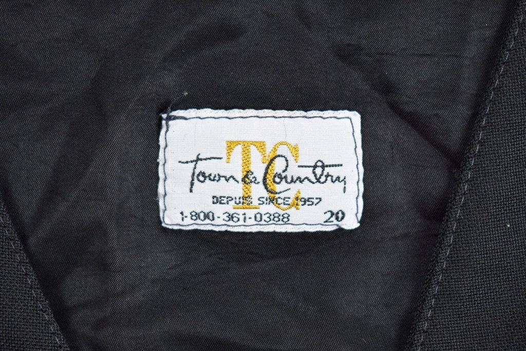 Vintage 1990s Town & Country Black Blank Vest  Vintage Vest  Button Up  Size Small  Button Up Vest  Vintage Waistcoat