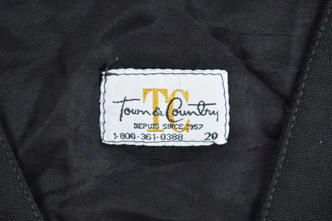 Vintage 1990s Town & Country Black Blank Vest  Vintage Vest  Button Up  Size Small  Button Up Vest  Vintage Waistcoat