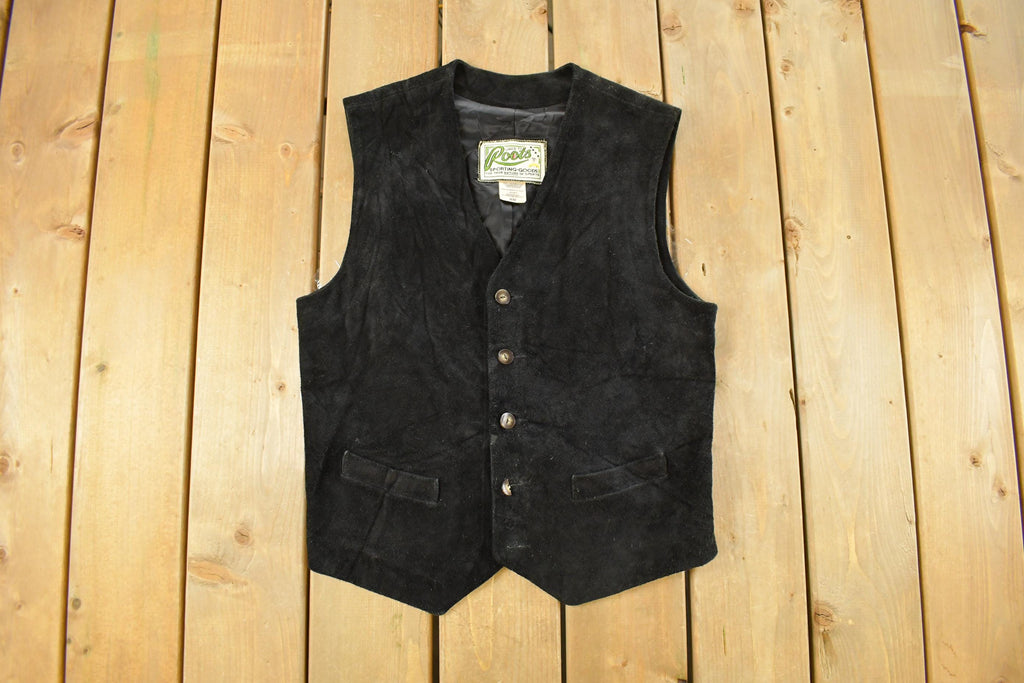 Vintage 1990s Roots Leather Suede Vest Men's Medium