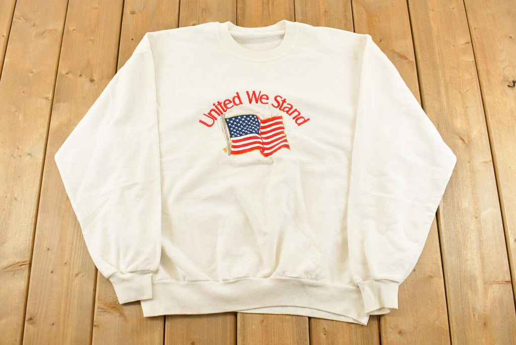 Vintage 2001 September 11th American Flag United We Stand Souvenir Crewneck Sweatshirt Men's Large