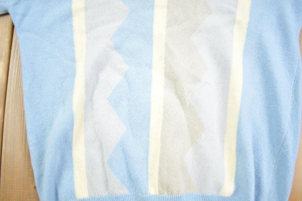 Vintage 1980s Pringle Knit V-neck Sweater Made In Scotland