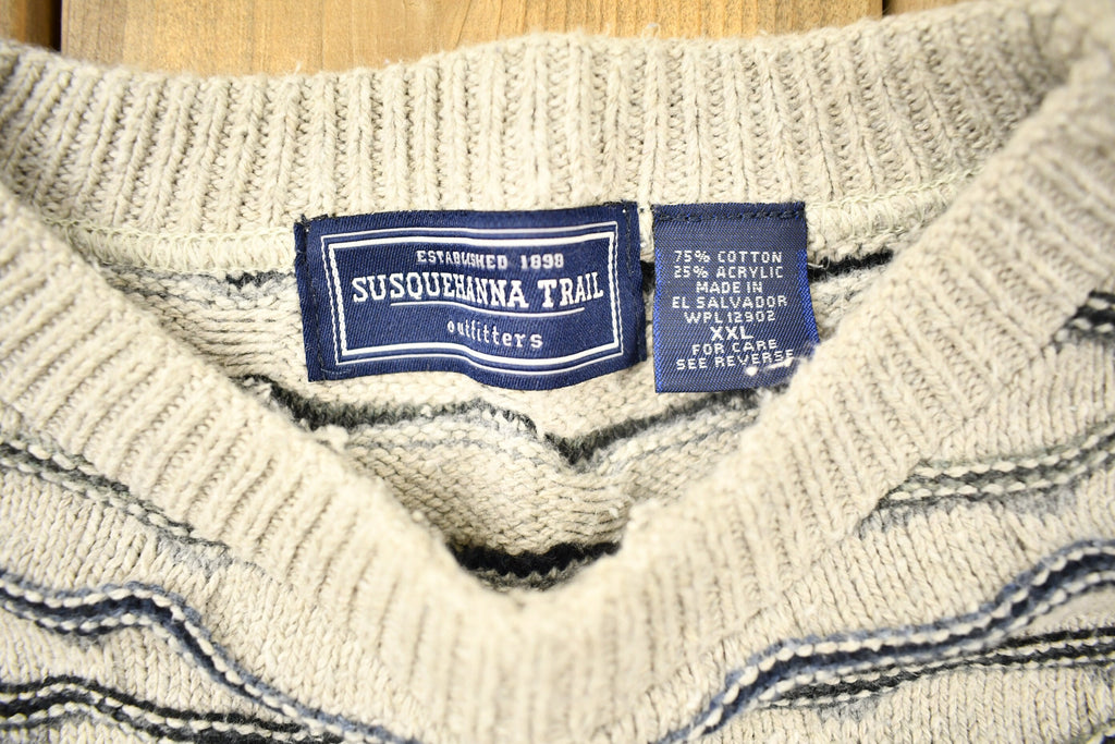 Vintage 1990s Susquehanna Trail 3D Cable Knit Crewneck Sweater