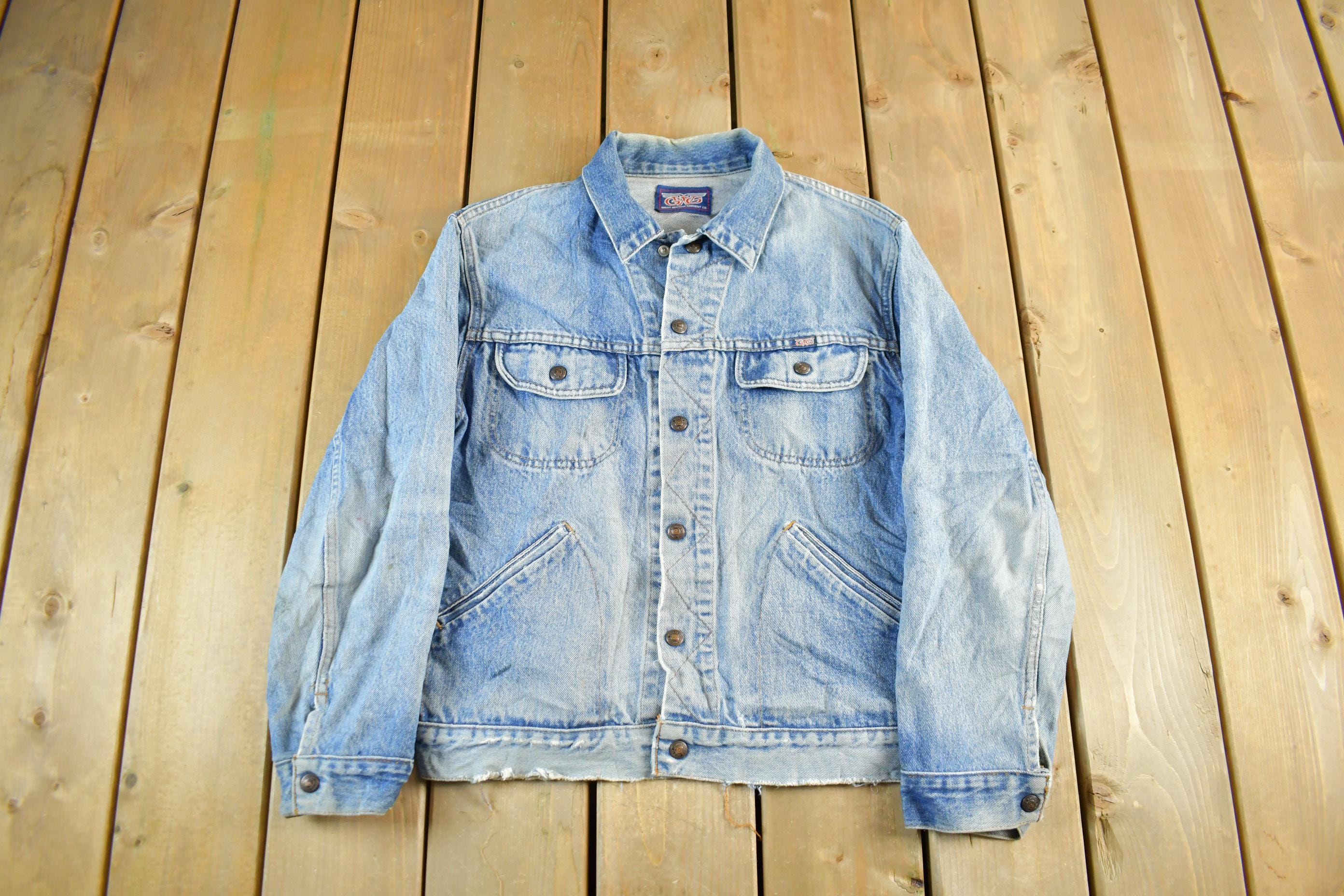 Vintage 1980s 1990s GWG Denim Jean Trucker Jacket Mens Small