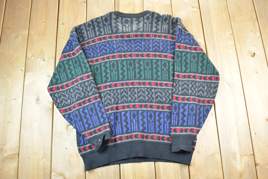 Vintage 1980s St Michael Abstract Pattern Knit Crewneck Sweater