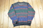 Vintage 1980s St Michael Abstract Pattern Knit Crewneck Sweater