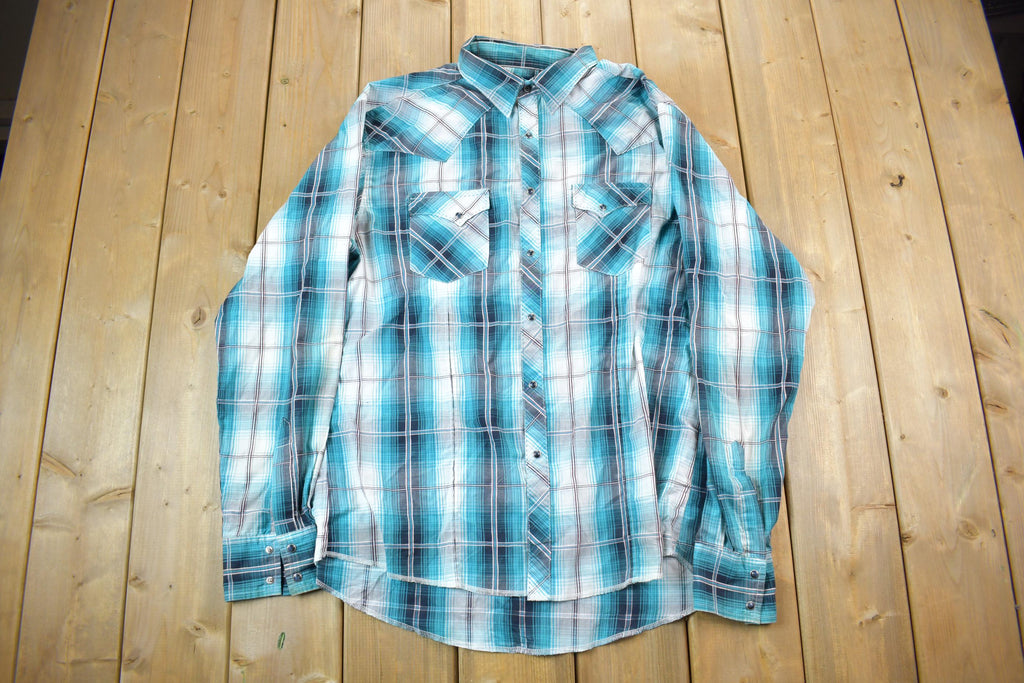 Vintage 1990s Wrangler Plaid Button Up Shirt