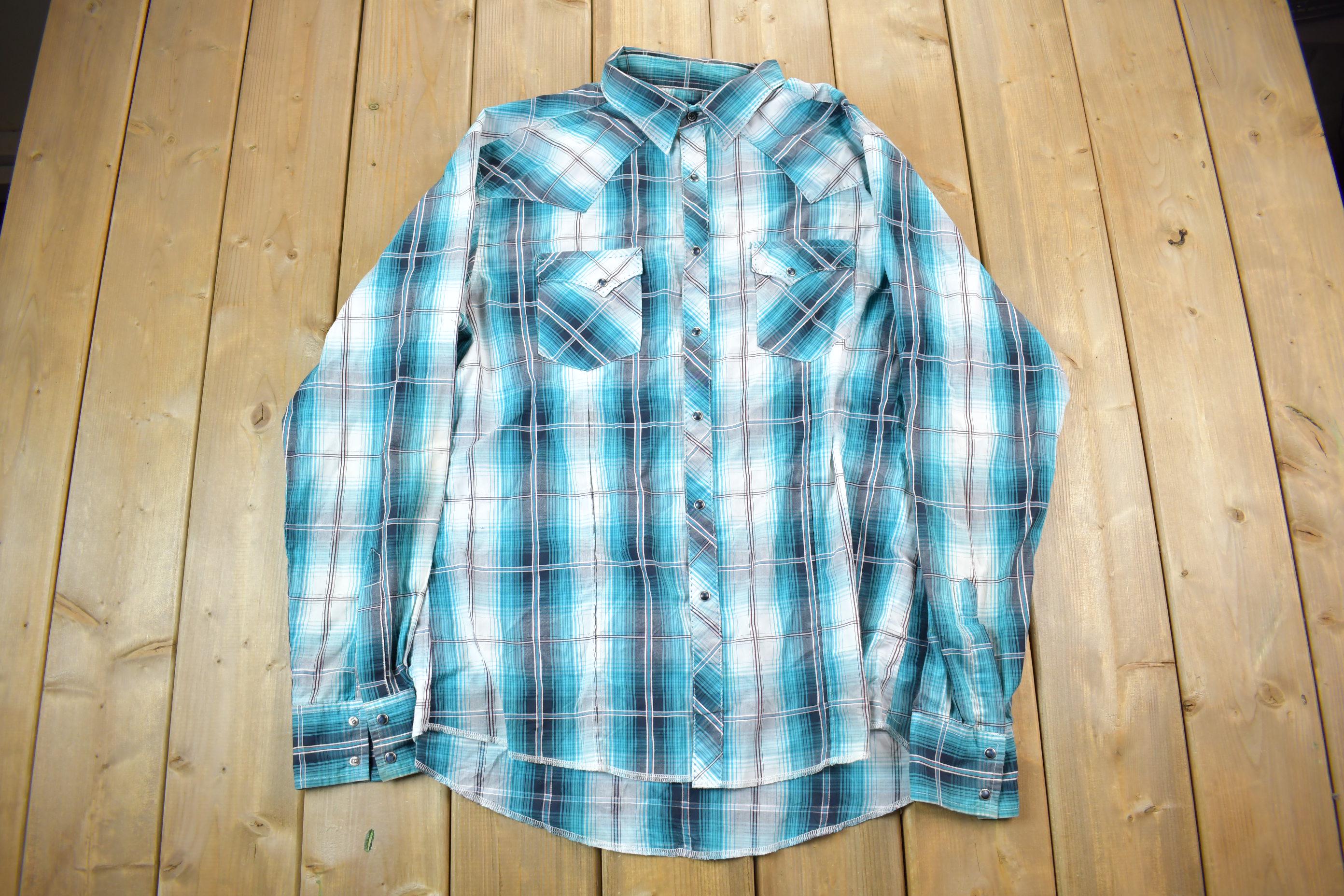 Vintage 1990s Wrangler Plaid Button Up Shirt