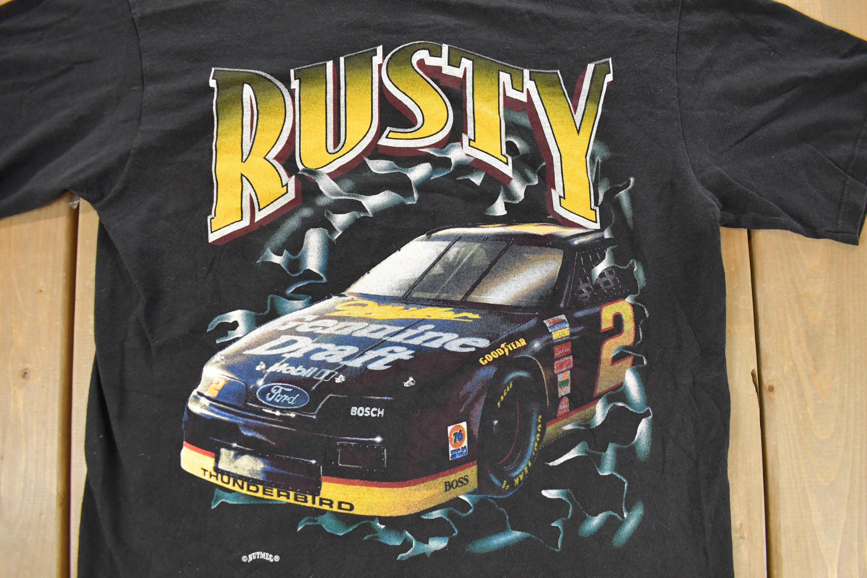 Vintage 1990s Nascar Rusty Wallace Miller Genuine Draft Racing T-Shirt Men's Medium