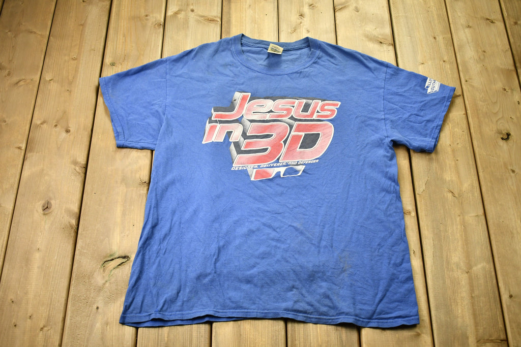 Vintage 1990s Jesus In 3D Graphic T-Shirt