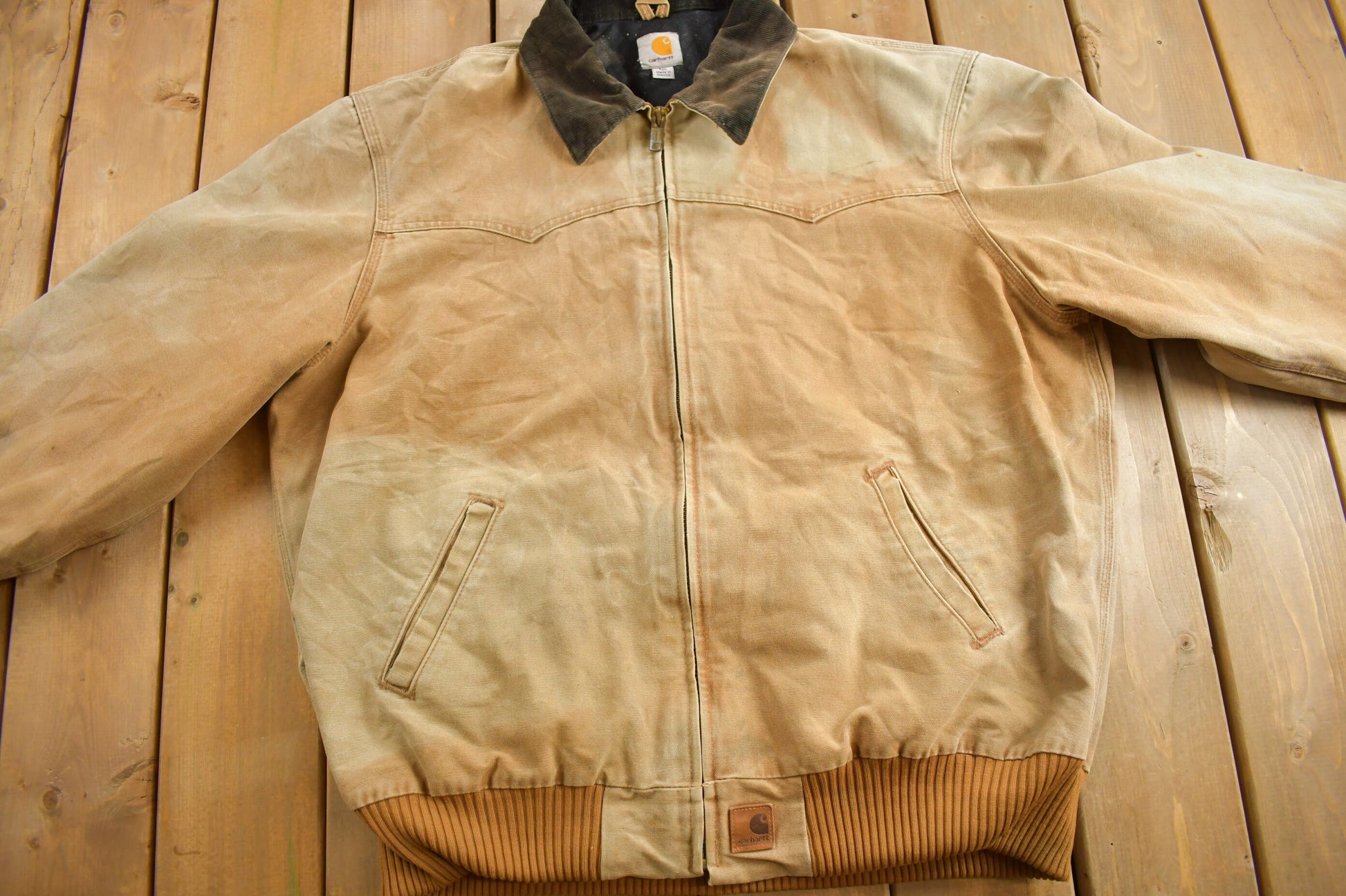 Vintage Y2K Carhartt Beige Santa Fe Work Jacket