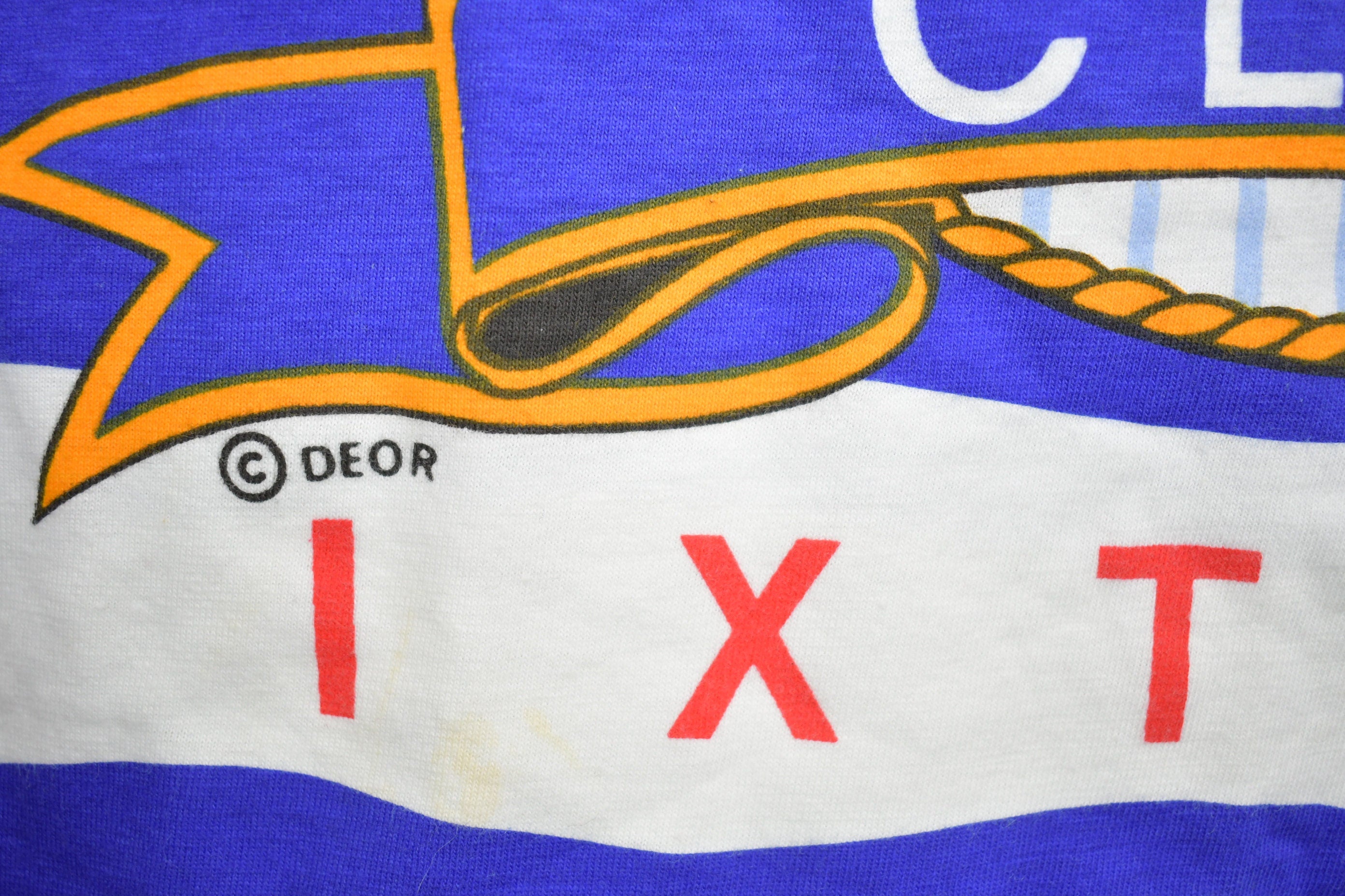 Vintage 1990s Poco Loco Club Cancun Striped T-Shirt
