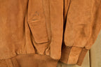 Vintage 1980s Boston Traders Suede Leather Bomber Jacket