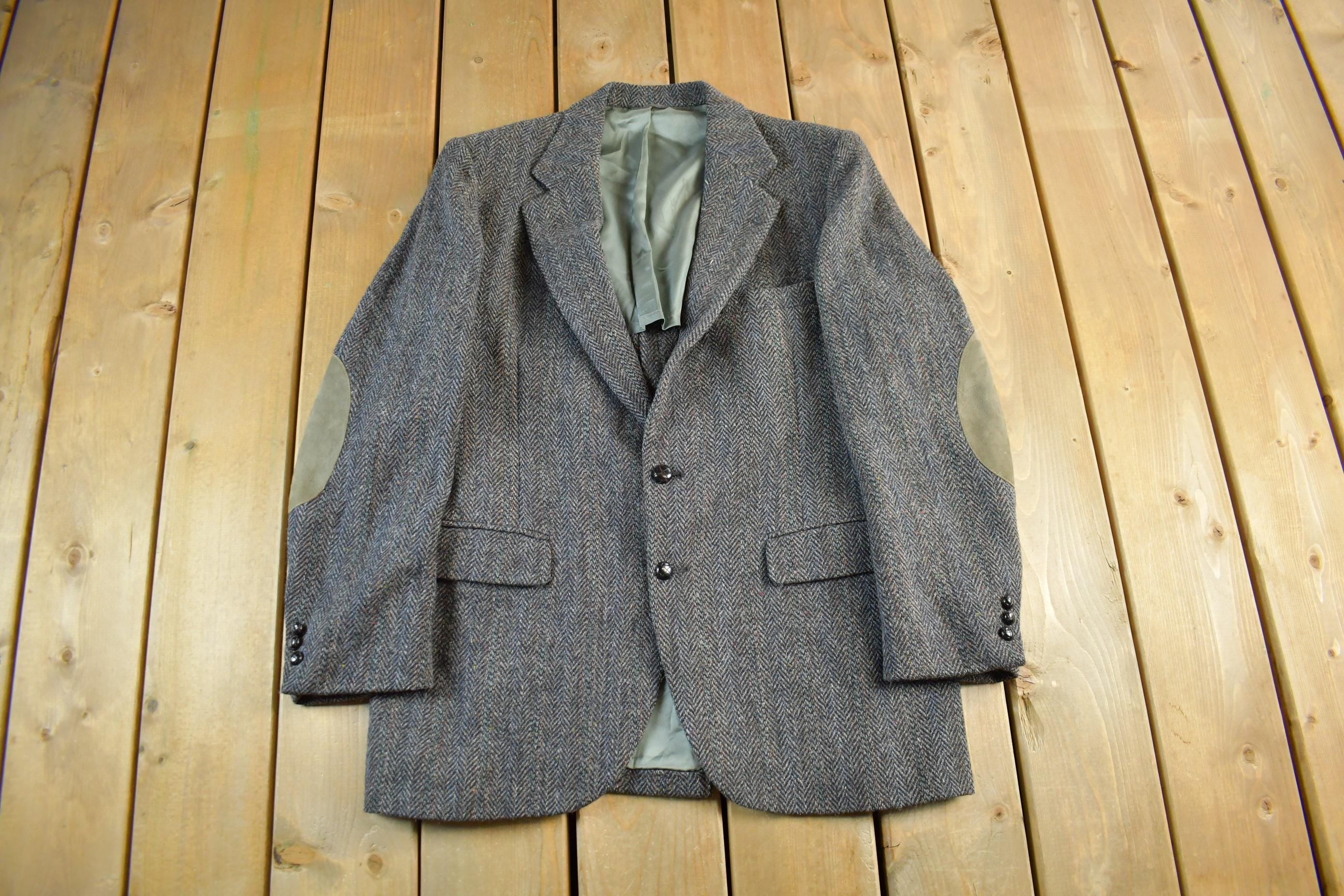 Vintage 1980s Harris Tweed Blazer - Men's Medium - Made In UK