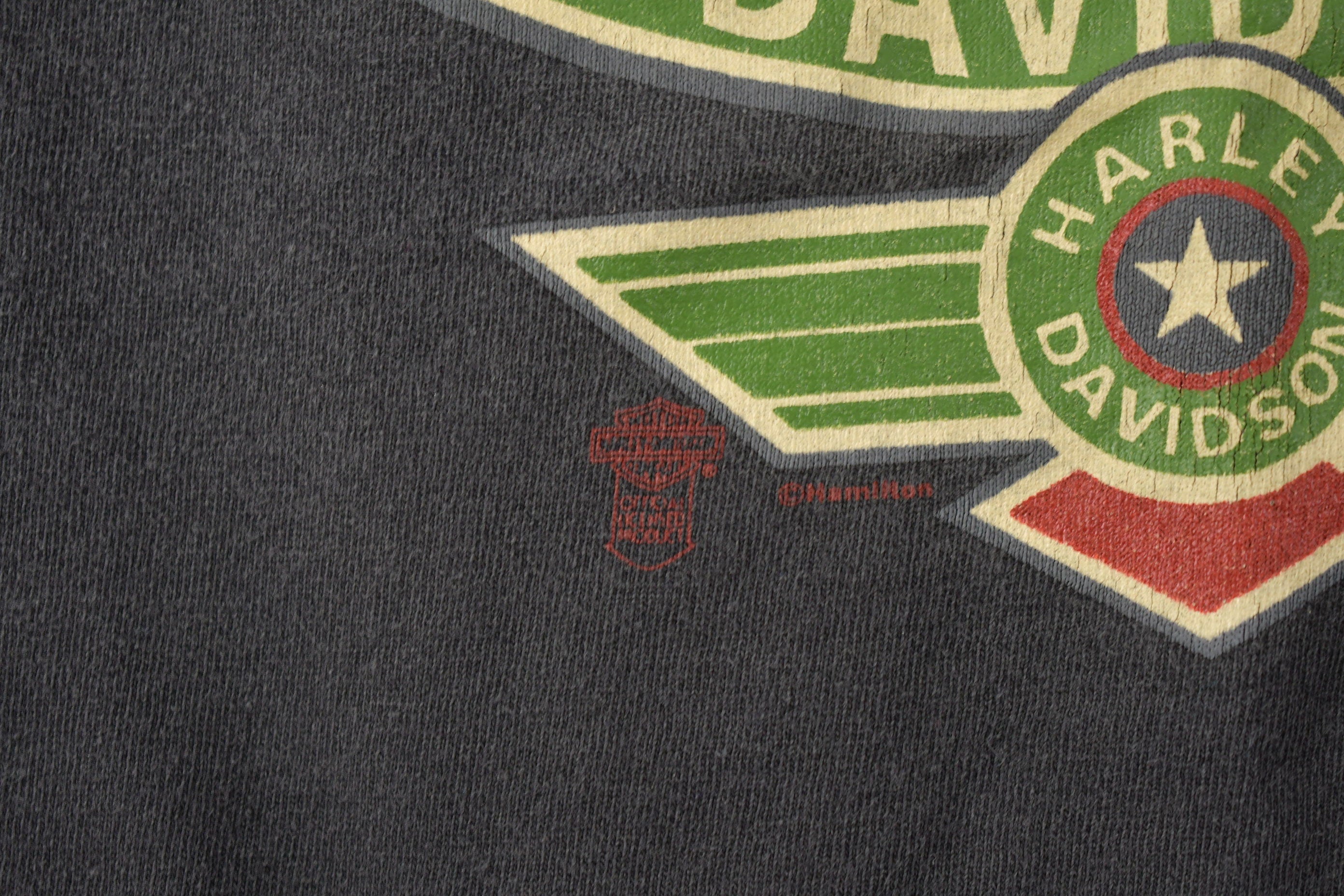 Vintage 1990s Ramsay's Harley Davidson Sydney Nova-Scotia Single Stitch Graphic T-Shirt Made In USA