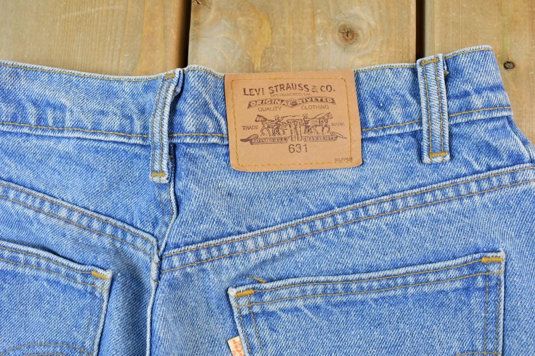 Vintage 1990s Levi Strauss Cream Orange Tag 631 Denim Jeans Size 30 x 30