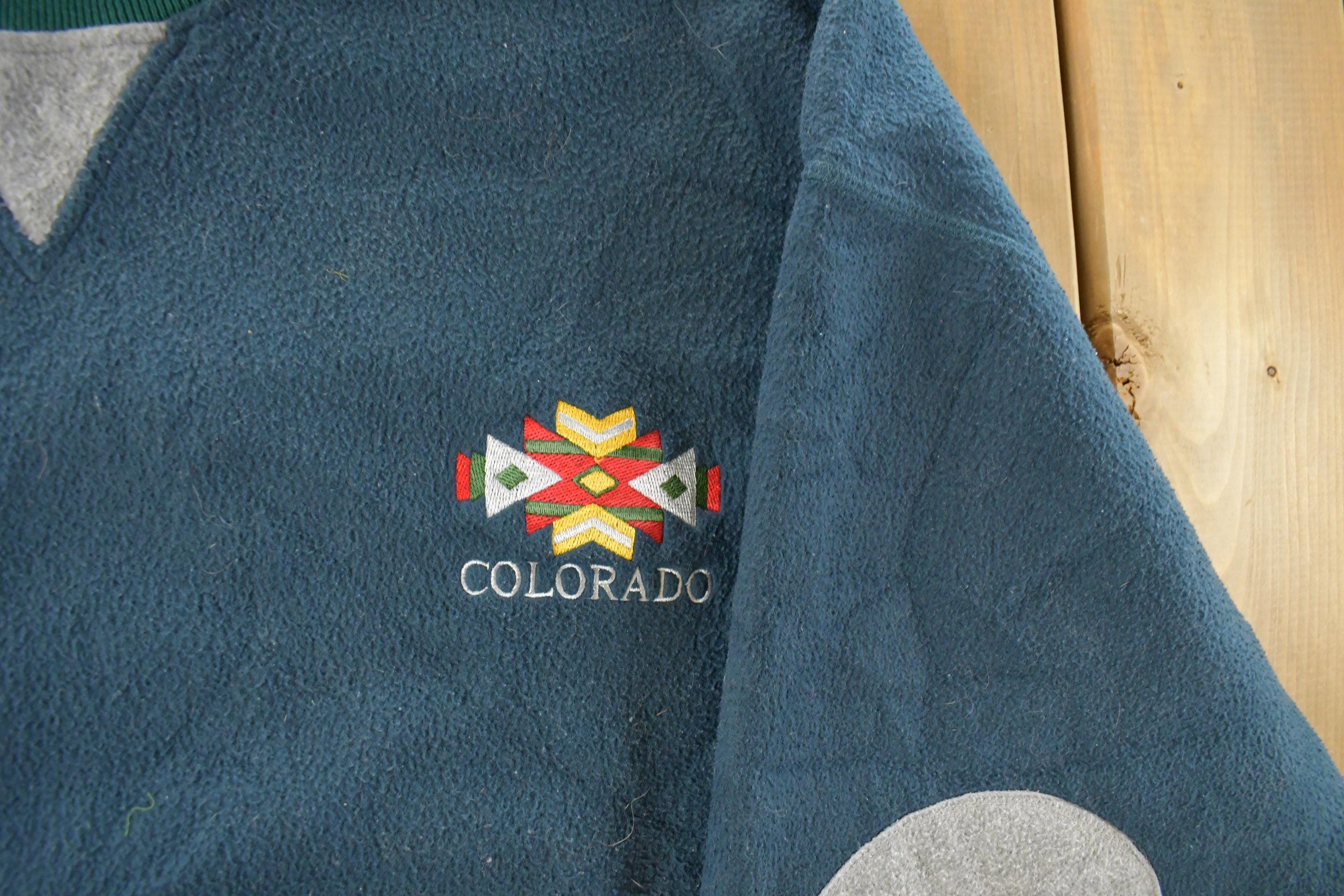 Vintage 1990s Colorado Aztec Navajo Fleece Ski Crewneck Sweatshirt Men's XL
