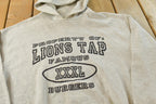 Vintage 1990s Lions Tap Burgers Hoodie Sweatshirt Mens XL / Souvenir / Travel / Destination / 90s Sweater / Promotional