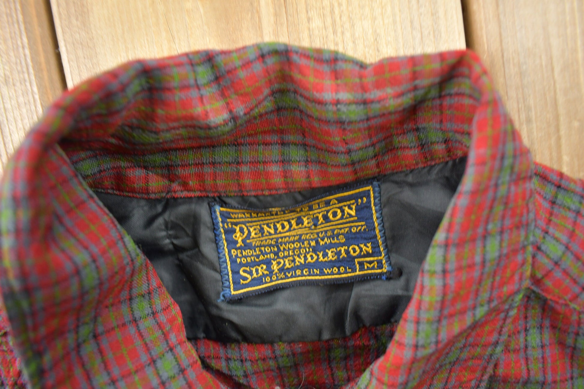 Vintage 1970s Sir Pendleton Plaid Button Up Board Shirt