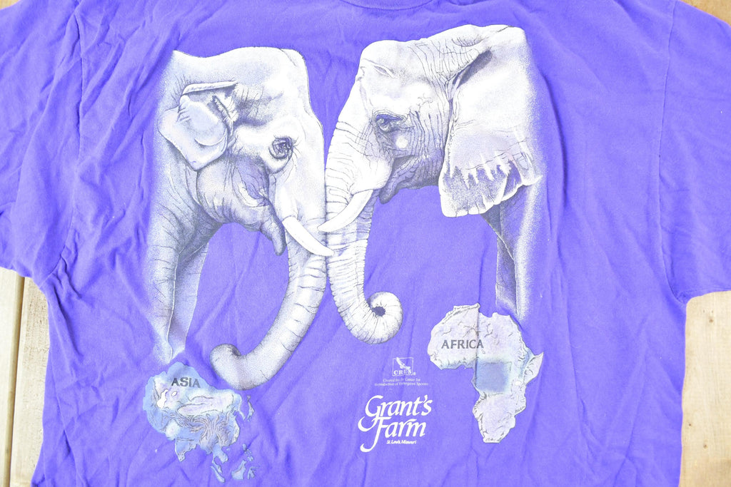 Vintage 1990s Grant's Farm elephants FAB Souvenir T-Shirt Mens L
