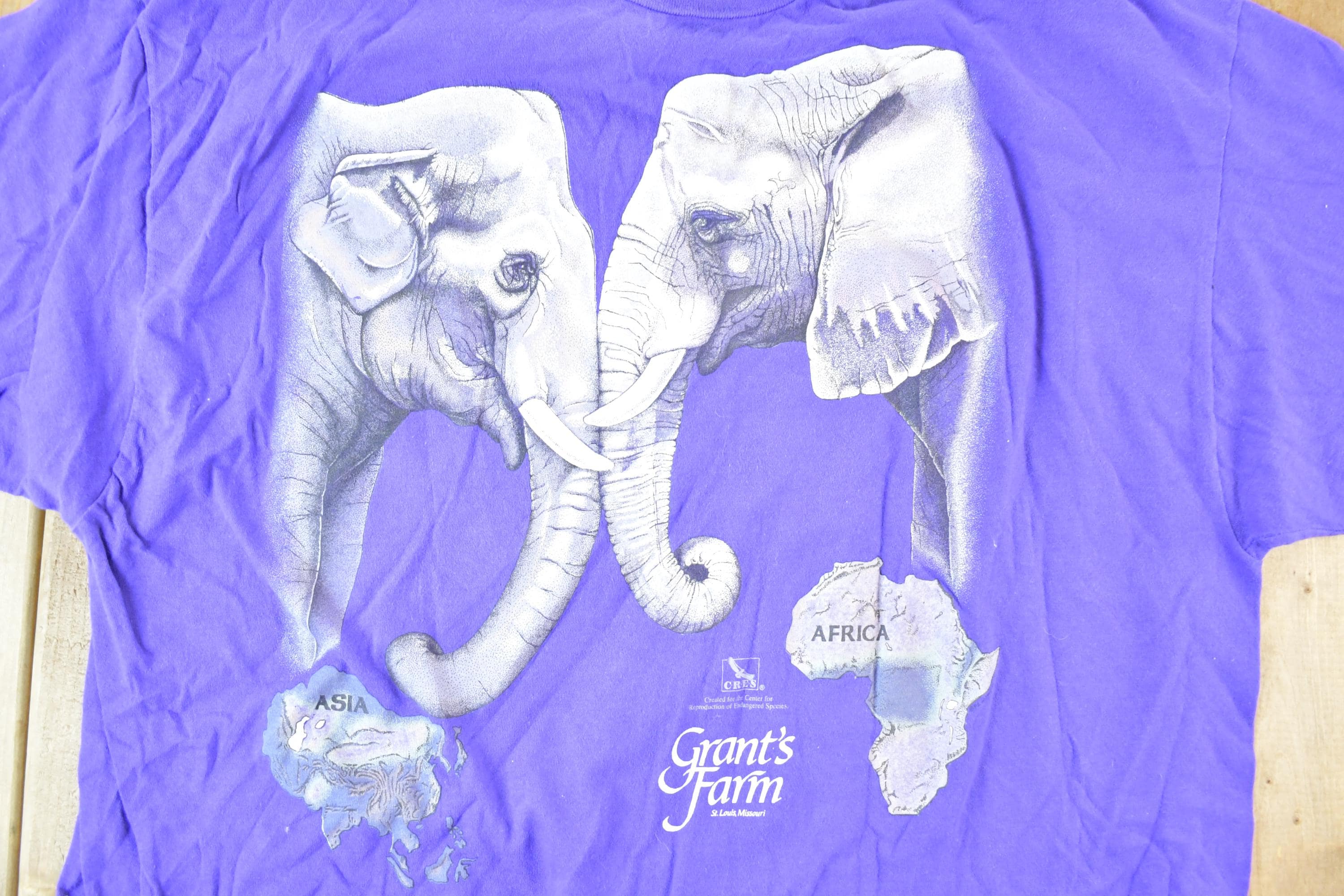 Vintage 1990s Grant's Farm elephants FAB Souvenir T-Shirt Mens L