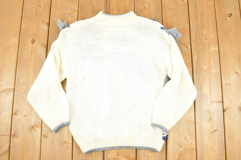 Vintage 1990s American Weekend Knit Abstract Crewneck Sweater Women's L