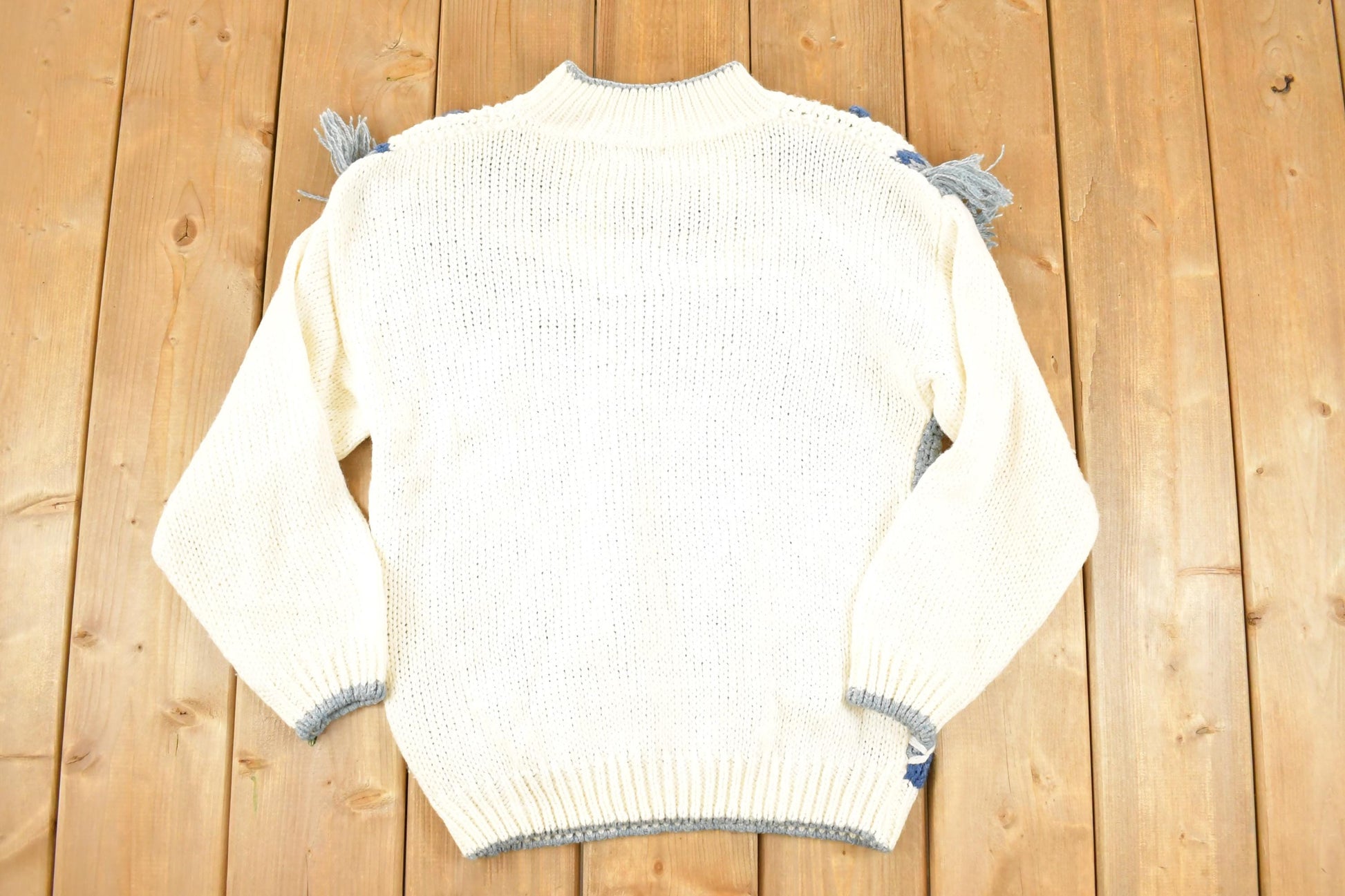 Vintage 1990s American Weekend Knit Abstract Crewneck Sweater Women's L /