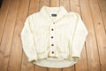 Vintage 1980s Career Club Cable Knitted Cardigan Sweater