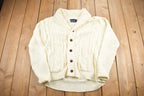 Vintage 1980s Career Club Cable Knitted Cardigan Sweater