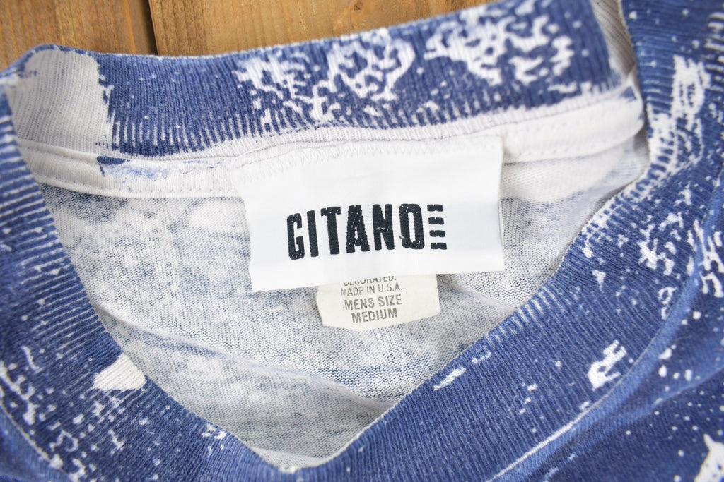 Vintage 1990s Gitano Baseball All over Over Print Graphic T Shirt Sportswear