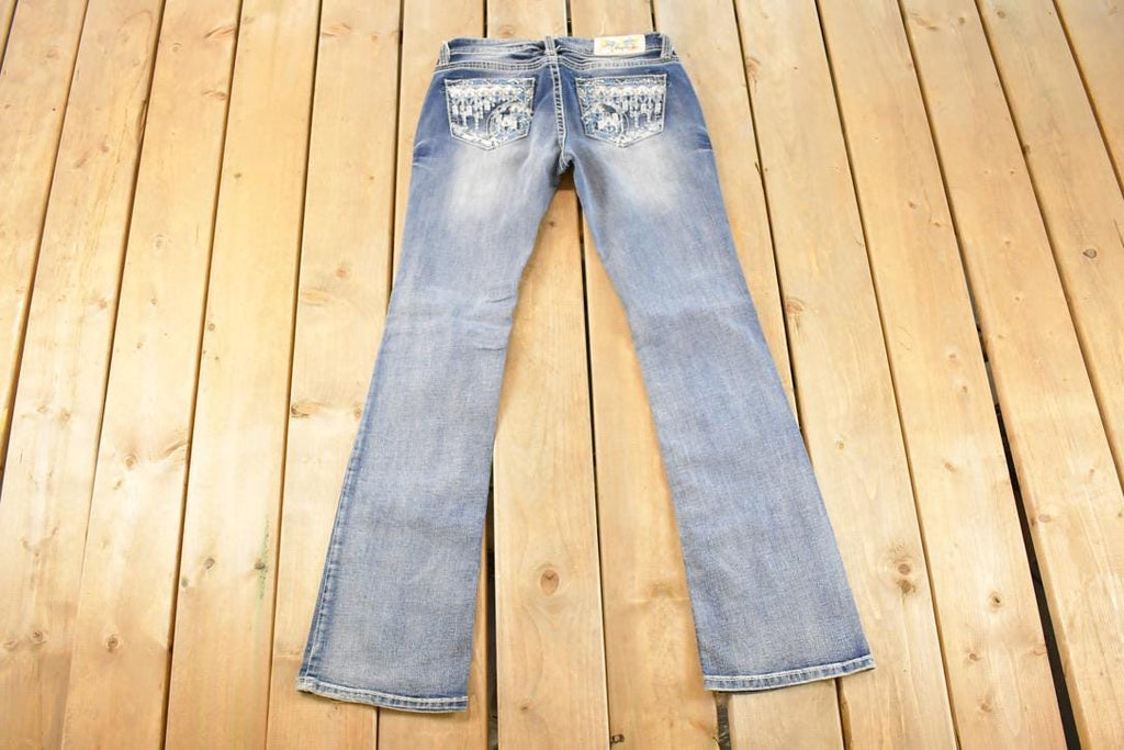 Vintage Deadstock Y2K Grace In LA Bedazzled Low Rise Jeans Women's Size 27 x 32