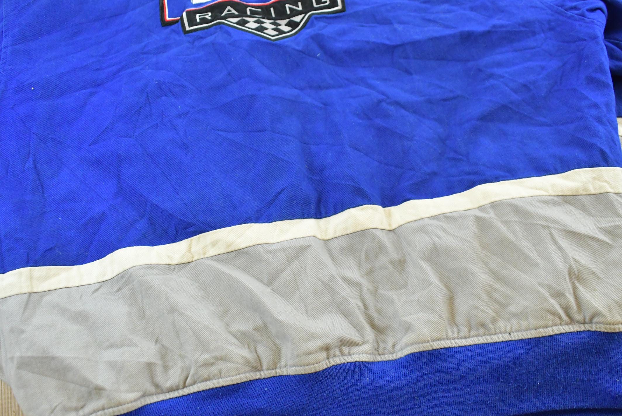 Vintage 1990s NASCAR Jimmie Johnson Lowes Racing Jacket Mens XL / 90s Streetwear Fashion / Embroidered / Patchwork / Color Block