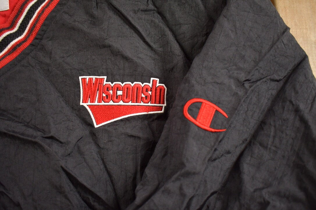 Vintage 1990s Champion Wisconsin Logo Windbreaker Jacket
