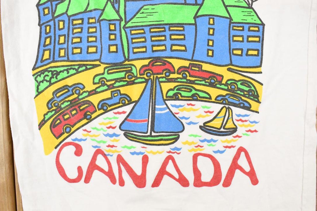 Vintage 1990s Quebec Canada Souvenir Travel T-Shirt Youth S