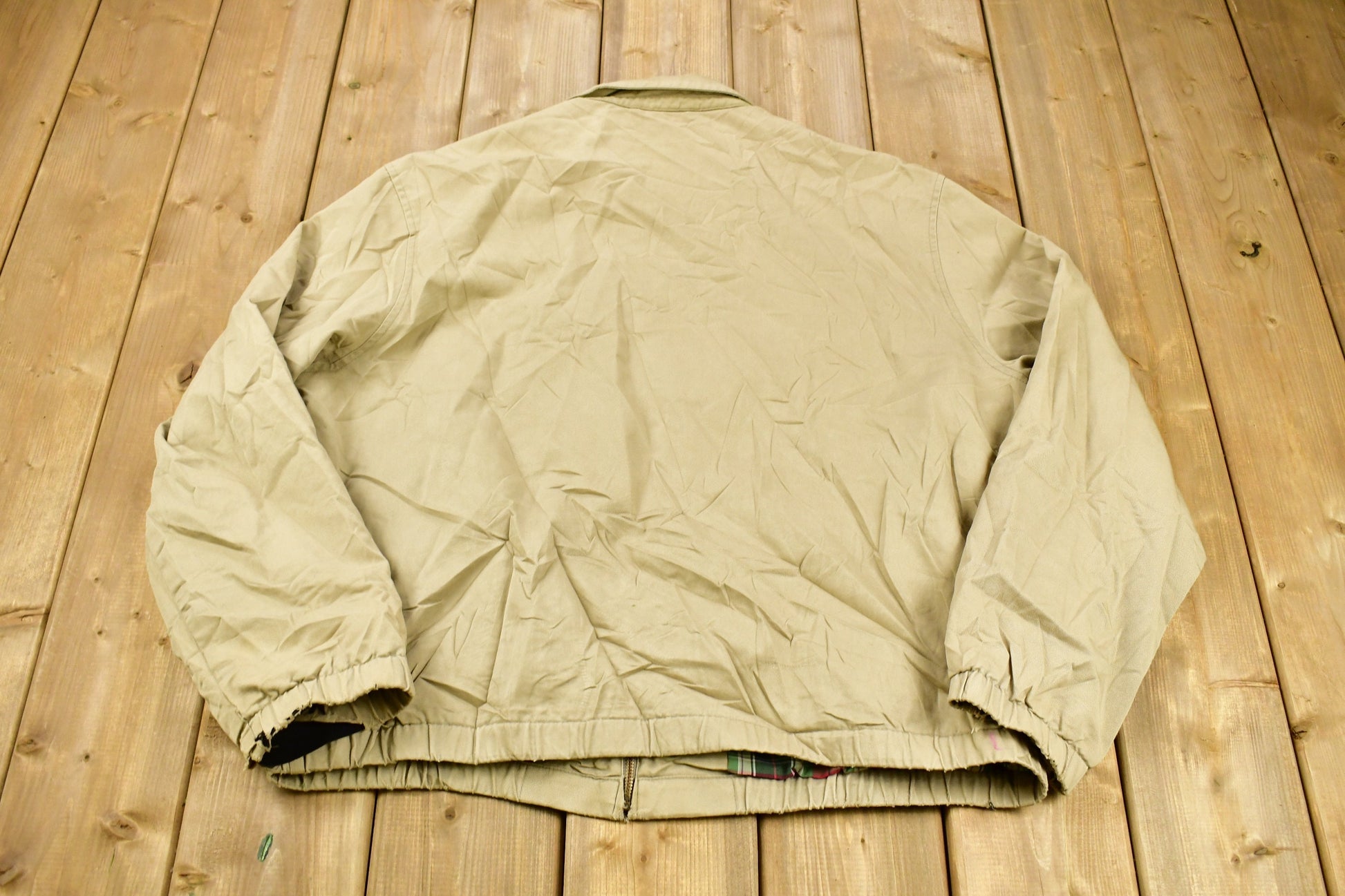 Vintage 1990s Polo Ralph Lauren Plaid Lined Harrington Windbreaker Jacket