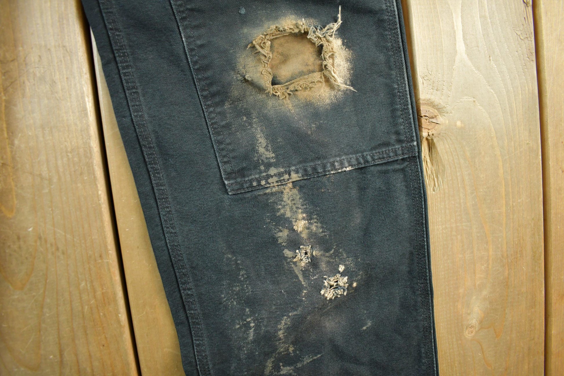 Vintage 2000s Carhartt Distressed Double Knee Denim Work Jeans Adult 33 x 32