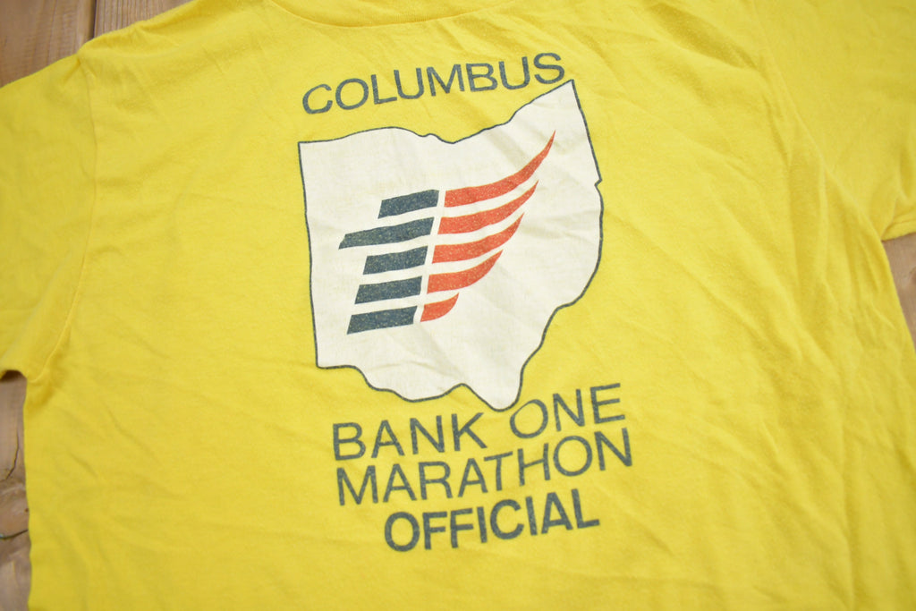 Vintage 1980s Columbus Bank One Marathon Official Graphic T Shirt