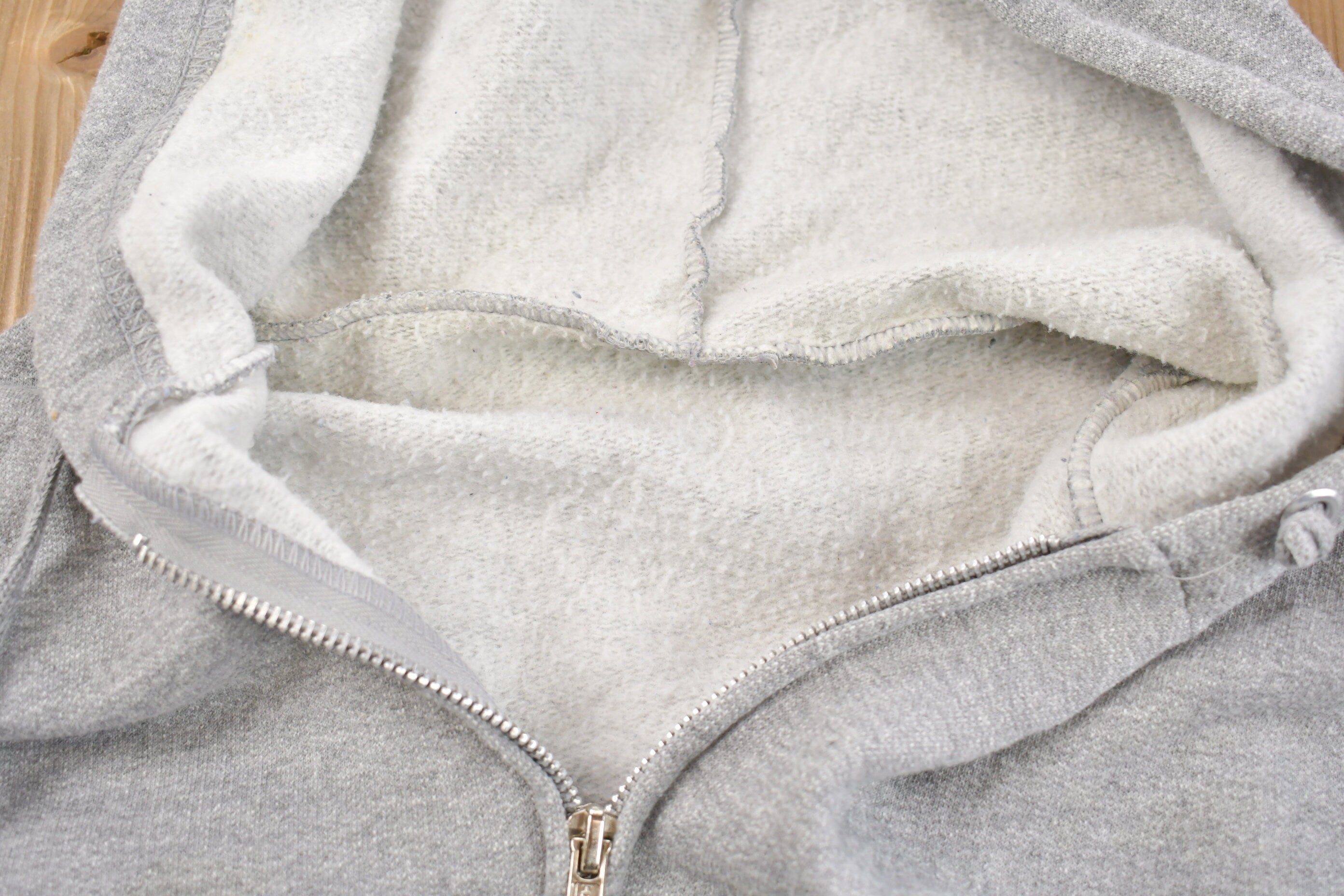 Vintage 1990s Grey Discuss Blank Zip-Up Hoodie