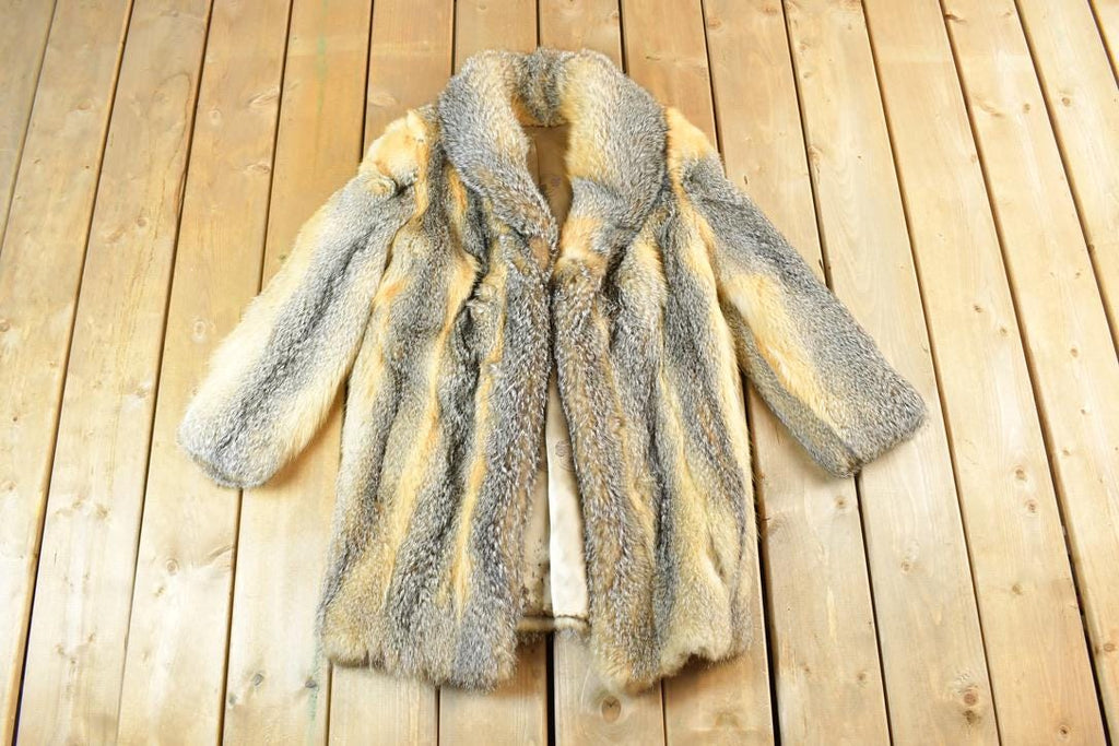 Vintage 1970s Full Length Fox Fur Coat Made In USA
